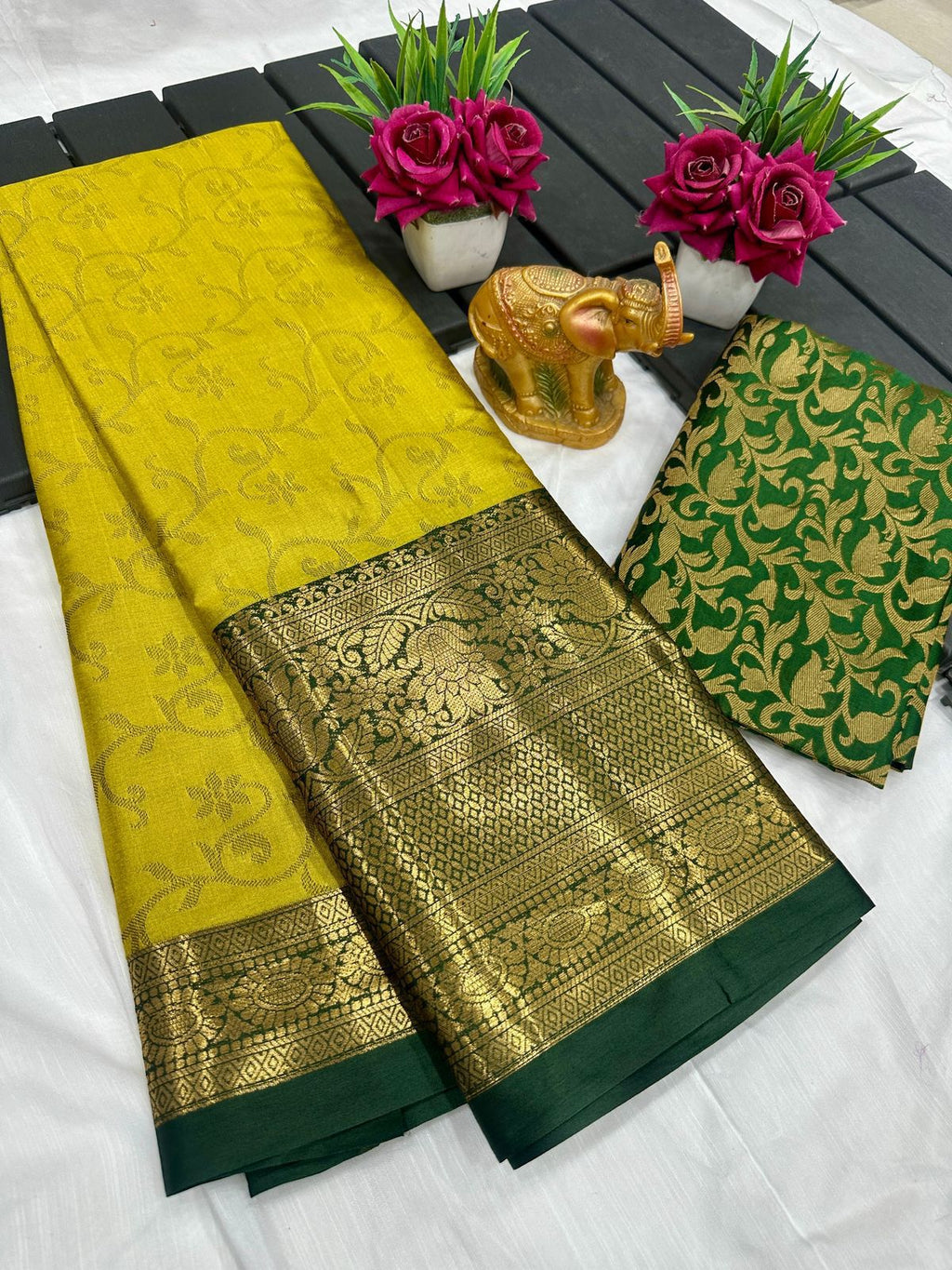 Pure Mercerised Cotton Silk Saree with Exclusive Zari Border & Contrast Blouse – Premium Aura Collection for Everyday Elegance & Boutique Displays