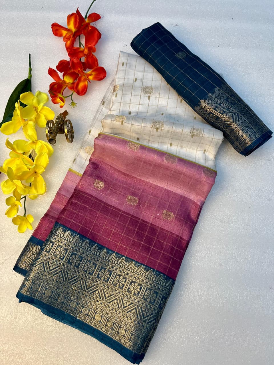 Premium Heavy Dola Butti Silk Saree with Leheriya Print & Fine Jacquard Border – Elegant Festive & Partywear Collection