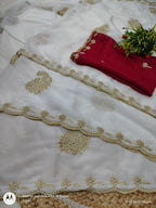 Premium Star Georgette Silk Saree with Embroidery & Scalloped Zari Cutwork Border – Festive & Partywear Collection