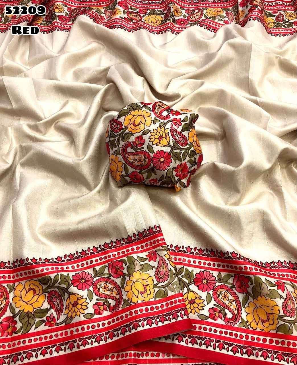 Handloom Tussar Silk Saree with Peacock Digital Print & Temple Border – Artistic Grandeur for Boutique Bulk Orders & Festive Gifting