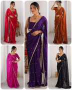 Rangoli Silk Saree with Butti Embroidery & Sequence Work – Glamorous Party Wear for Boutique Displays & Festive Gifting