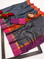Cotton Silk Saree with Zari Pallu & Matching Blouse – Soft Elegance for Boutique Displays & Budget-Friendly Gifting