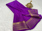 Semi Mysore Crape Silk Saree with Fancy Border & Chit Pallu – Soft Elegance for Boutique Displays & Festive Bulk Orders