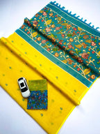 Plain Linen Saree with Digital Print & Fumka Detailing – Contemporary Charm for Boutique Displays & Festive Bulk Orders