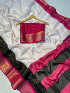 Heavy Mysore Silk Saree with All-Over Weaving & Two-Tone Padding Border + Coordinated Blouse – Regal Elegance for Boutique Displays & Festivals