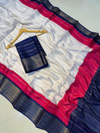 Heavy Mysore Silk Saree with All-Over Weaving & Two-Tone Padding Border + Coordinated Blouse – Regal Elegance for Boutique Displays & Festivals