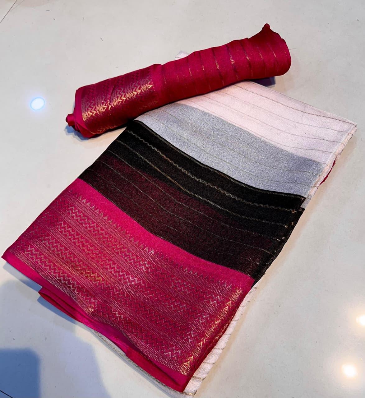 Heavy Mysore Silk Saree with All-Over Weaving & Two-Tone Padding Border + Coordinated Blouse – Regal Elegance for Boutique Displays & Festivals