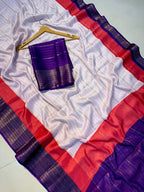 Heavy Mysore Silk Saree with All-Over Weaving & Two-Tone Padding Border + Coordinated Blouse – Regal Elegance for Boutique Displays & Festivals