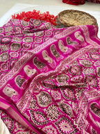 Super Mul Mul Cotton Viscose Saree with Patola Pallu & Sequin Work Blouse – Premium Boutique Wear & Festive Gifting
