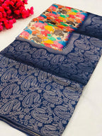 Banarasi Silk Saree with Pichwai Print & Jacquard Rich Pallu – Elegant New Arrival