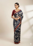 Mangalagiri Silk Saree with Zari Border & Kalamkari Pallu – Elegant Boutique Collection