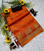 Super Premium Silk Saree with Uniform Design & Kanchi Borders – Elegant Official Wear & Boutique Display