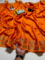 Super Premium Silk Saree with Uniform Design & Kanchi Borders – Elegant Official Wear & Boutique Display