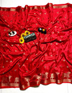 Super Premium Silk Saree with Uniform Design & Kanchi Borders – Elegant Official Wear & Boutique Display