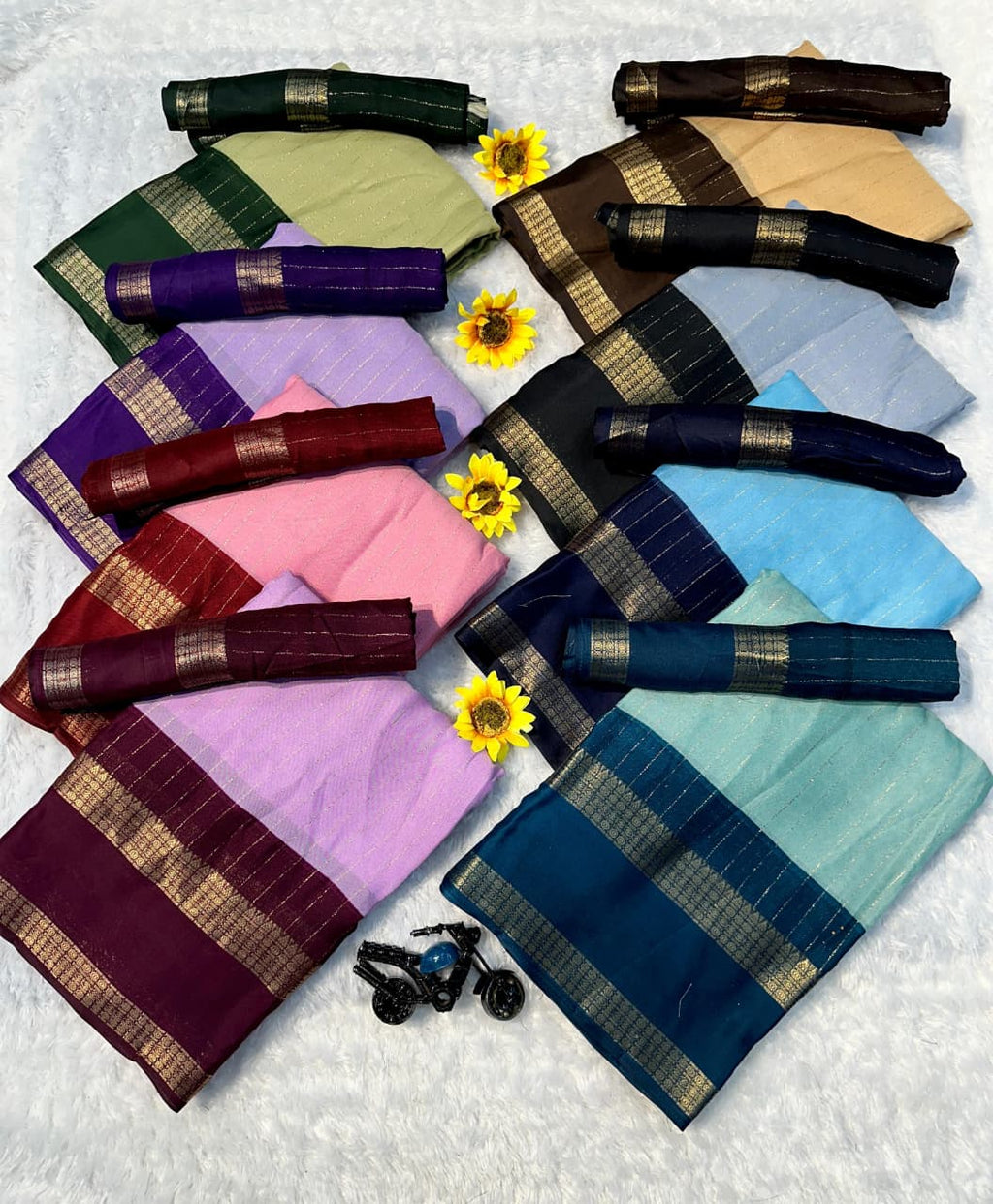 Heavy Mysore Silk Saree with Allover Weaving & Two‑Tone Padding Border – Premium Boutique Wear & Festive Gifting