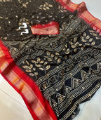 Premium Crepe Silk Saree with Jacquard Jari Butti Work & Running Blouse – Elegant Boutique Wear & Festive Gifting