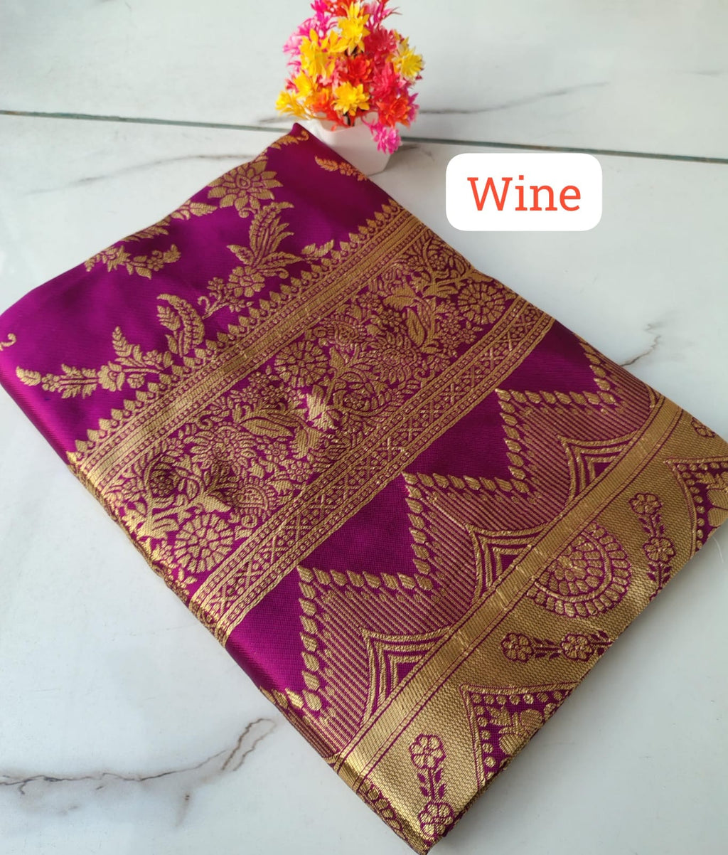 Banarasi Soft Silk Saree – Elegant Weaving Work.