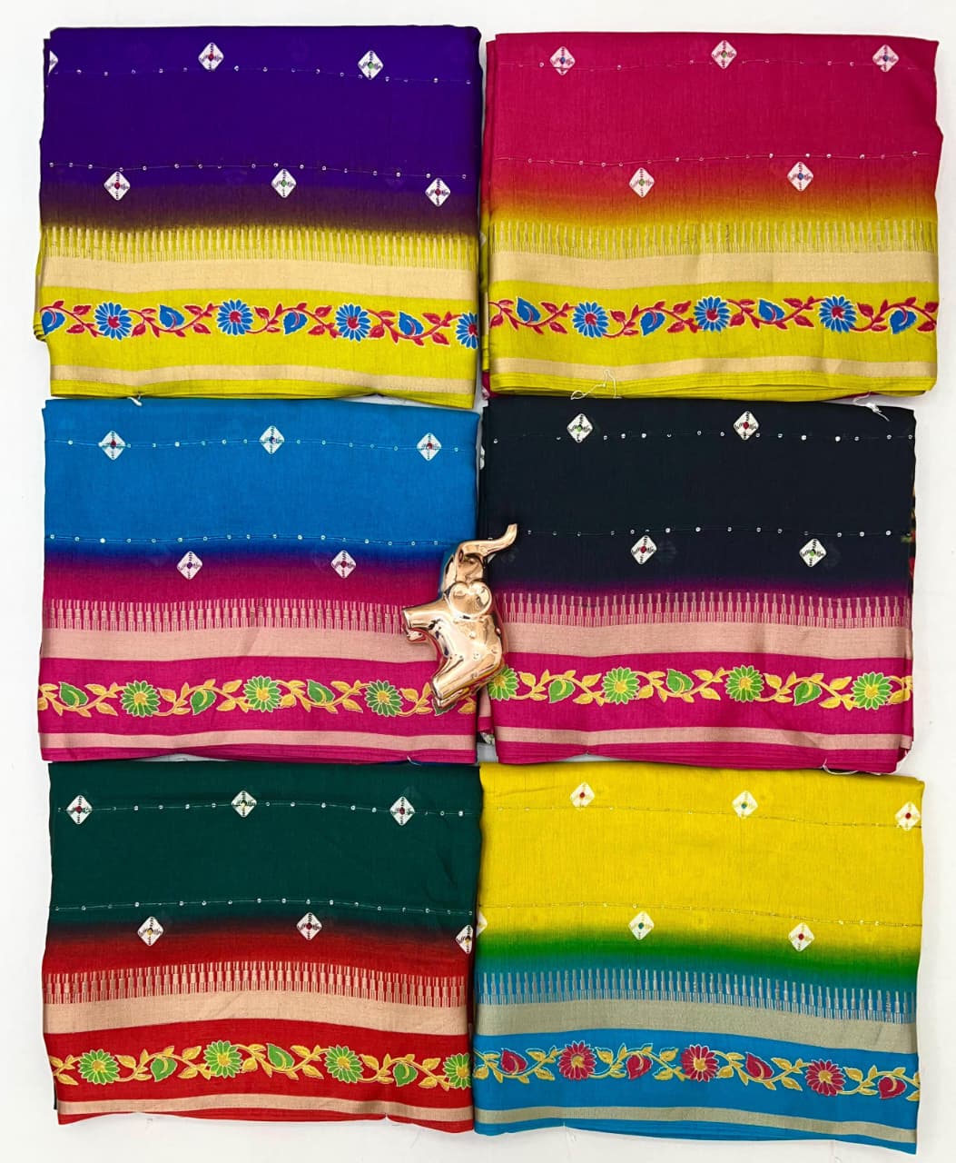 Fancy Soft Blend Cotton Saree – Sequins, Batik & Kalamkari.