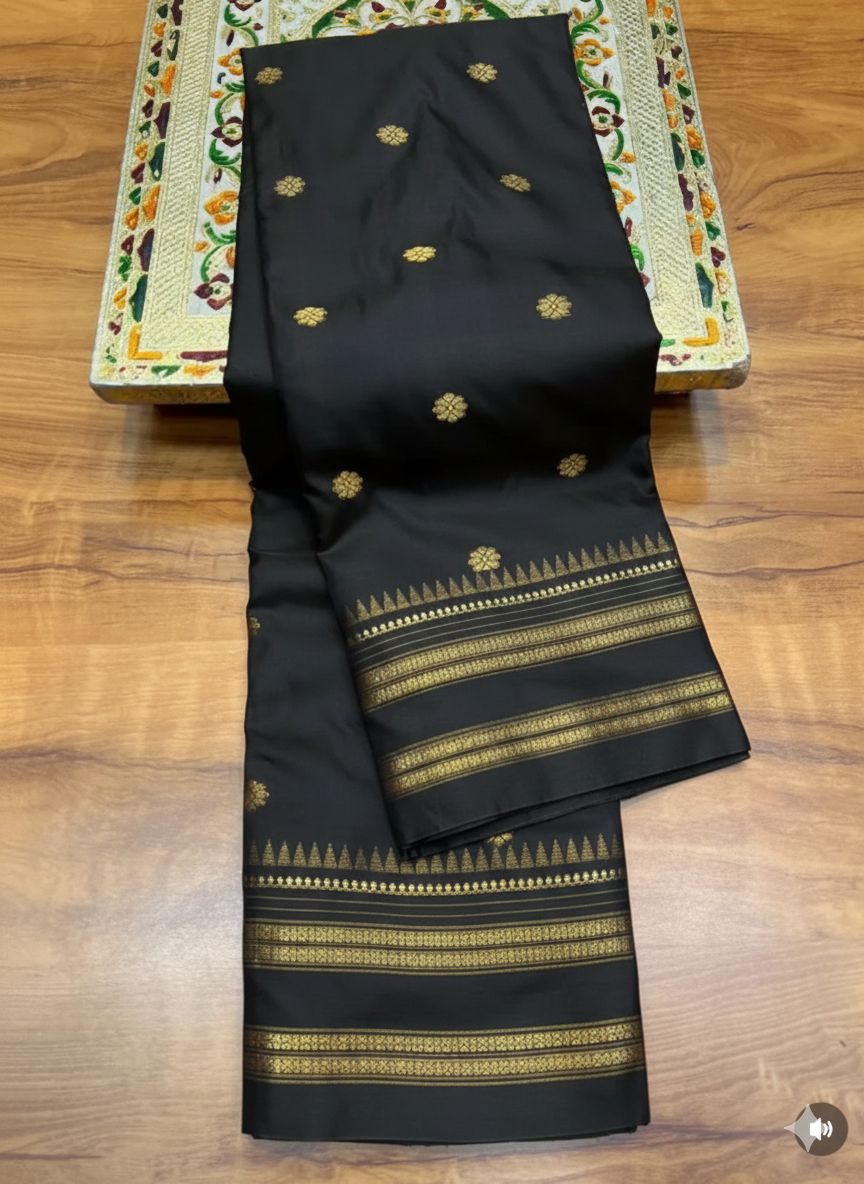 Soft Silk Narayan Border Saree – Rich Contrast Pallu.