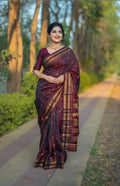 Soft Silk Narayan Border Saree – Rich Contrast Pallu.
