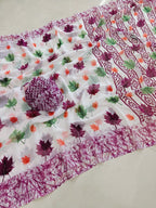 Soft Georgette Floral Leaf Digital Print Saree.