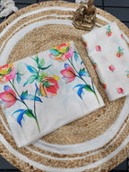 Heavy Handloom Tussar Silk Saree – Tulips Digital Print.