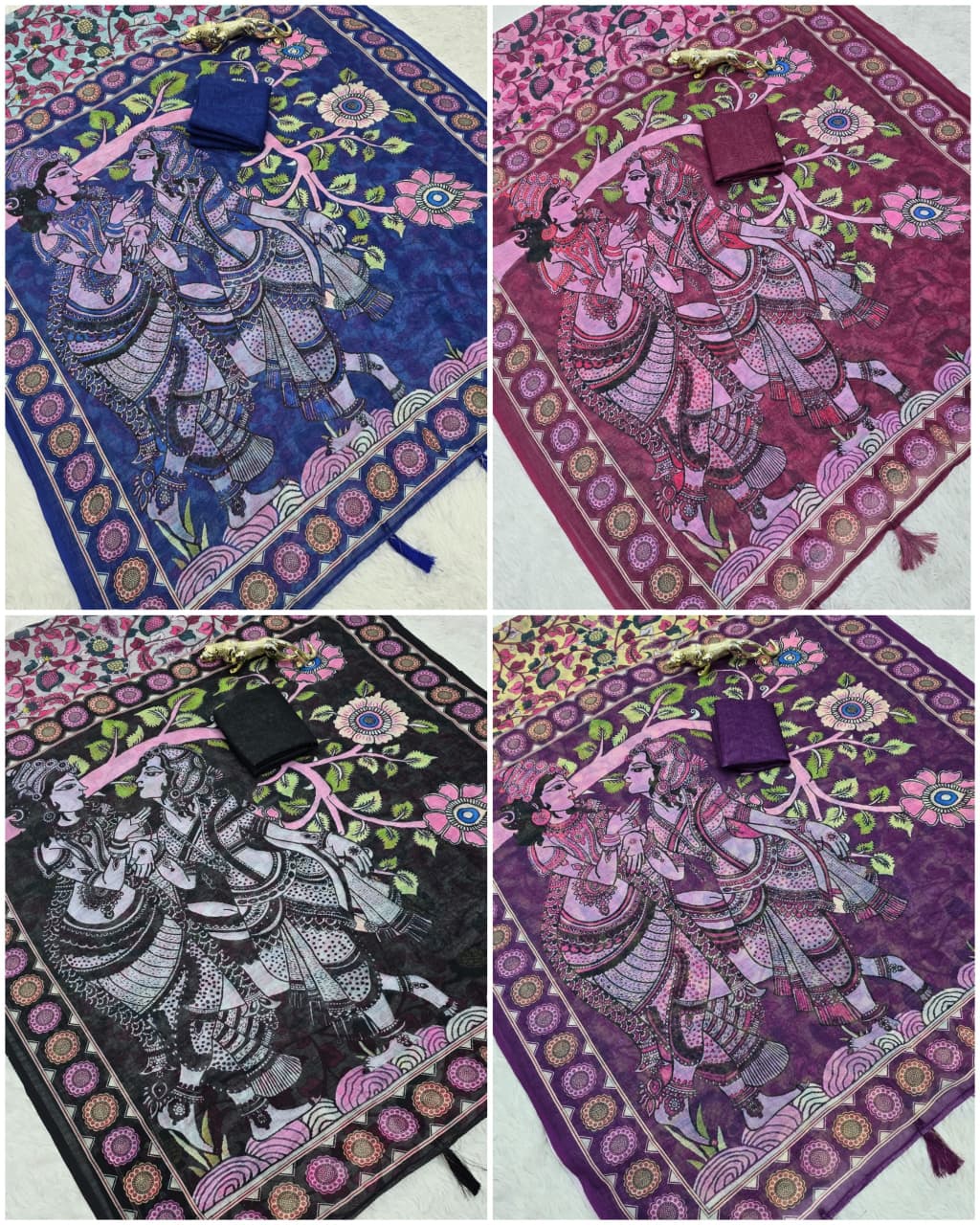 Premium Lilan Cotton Digital Print Saree.