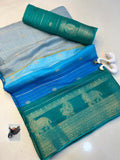 Beautiful Kolam Silk Saree – All Over Weaving with Kanchi Border.