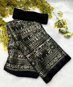 Pure Crepe Gajji Silk Saree.