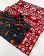 Premium Bomkai–Ikkat Inspired Silk Saree Patola – Heritage Elegance with Vibrant Motifs