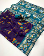 Premium Bomkai–Ikkat Inspired Silk Saree Patola – Heritage Elegance with Vibrant Motifs