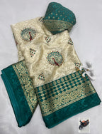 Premium Crepe Silk Saree – Jacquard Jari Lining & Multi Foil Work Pallu