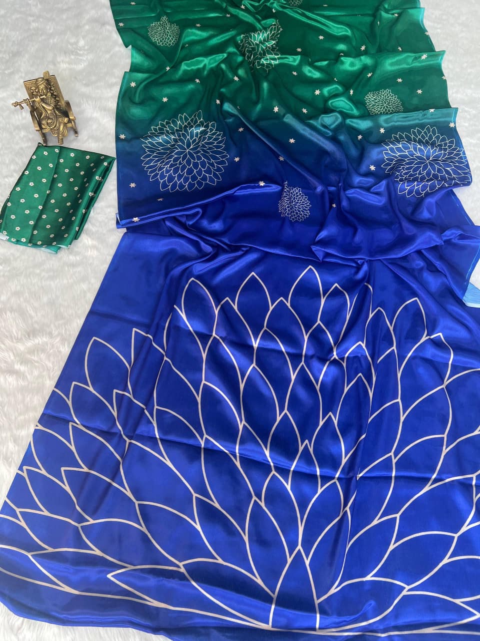 Premium Lustro Silk Saree – Digital Print with Matching Blouse