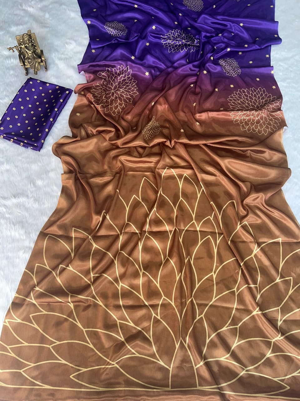 Premium Lustro Silk Saree – Digital Print with Matching Blouse