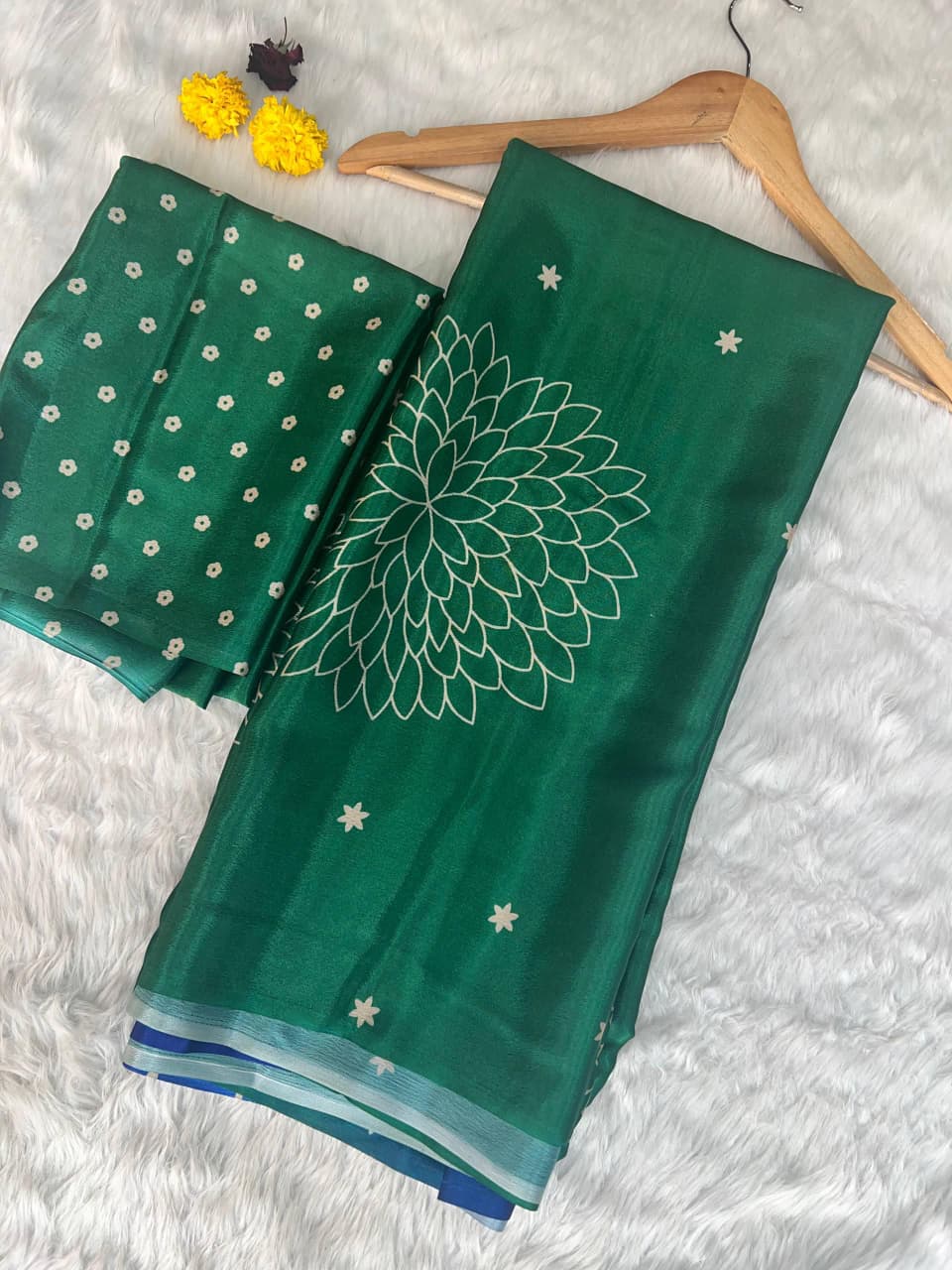 Premium Lustro Silk Saree – Digital Print with Matching Blouse