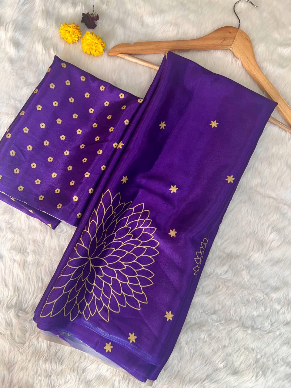 Premium Lustro Silk Saree – Digital Print with Matching Blouse