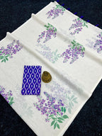 Plain Linen Digital Print Saree with Latkan Detailing & Matching Blouse – Contemporary Ethnic Wear for Boutique Bulk Orders