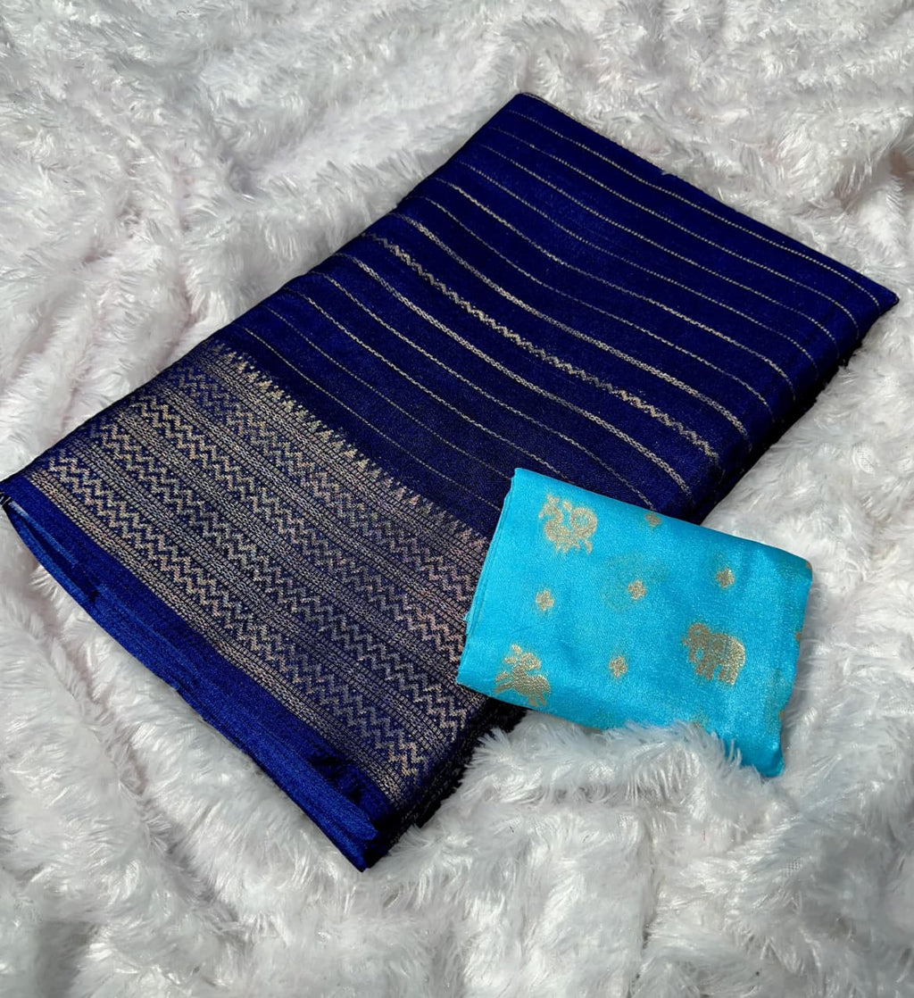 Super Hit Dola Silk Saree – Pure Elegance with Original Jacquard Border & Running Blouse