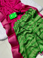 Super Hit Dola Silk Saree – Pure Elegance with Original Jacquard Border & Running Blouse