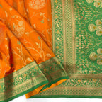 Soft Banarasi Silk Saree – Meenakari Jaal with Gold Zari Border & Rich Pallu