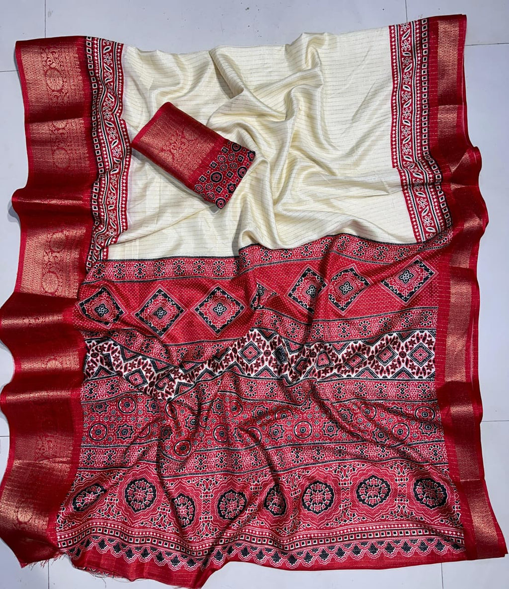 Super Hit Dola Silk Premium Saree – Pure Fabric with Original Jacquard Border & Running Blouse