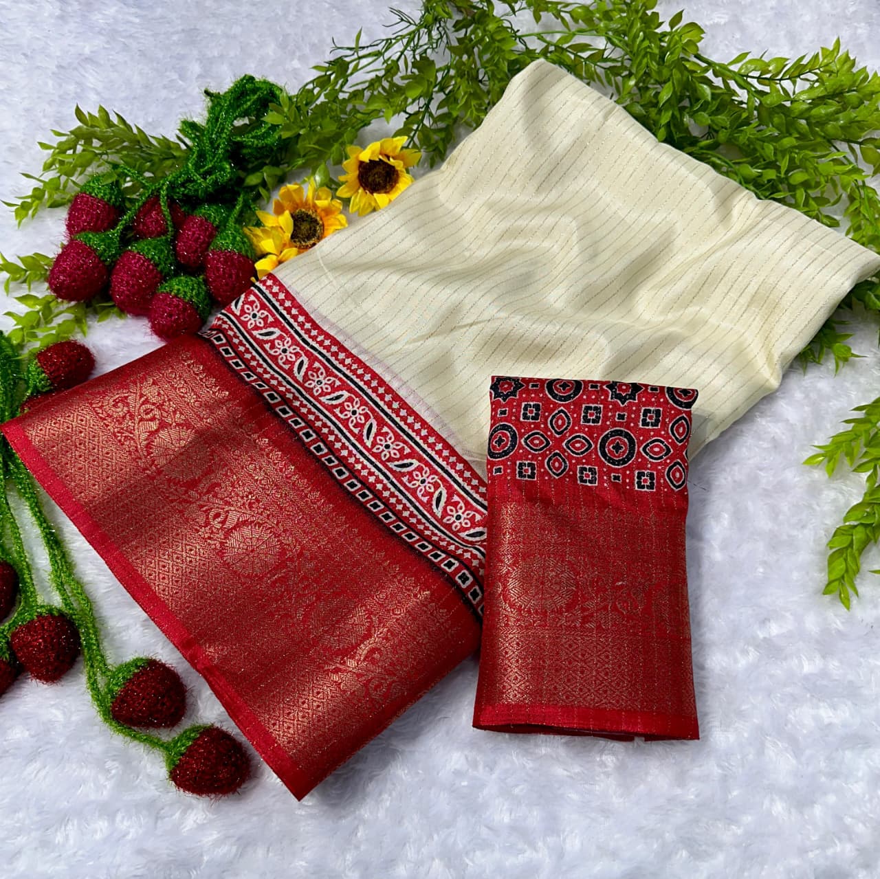 Super Hit Dola Silk Premium Saree – Pure Fabric with Original Jacquard Border & Running Blouse