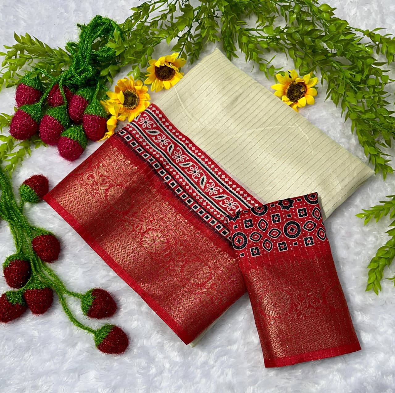 Super Hit Dola Silk Premium Saree – Pure Fabric with Original Jacquard Border & Running Blouse