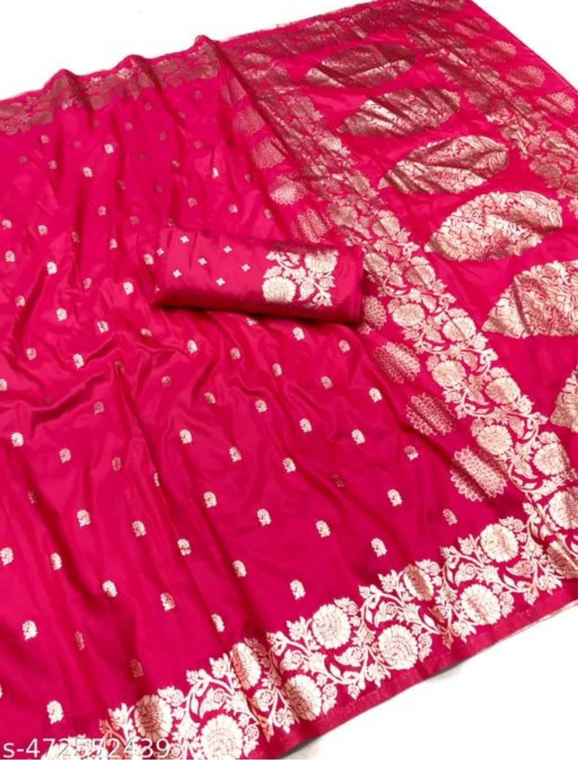 Pure Soft Banarasi Jacquard Silk Saree – Premium Quality with Matching Blouse