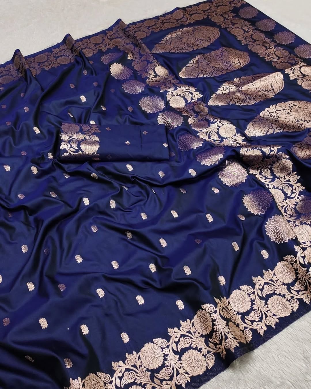 Pure Soft Banarasi Jacquard Silk Saree – Premium Quality with Matching Blouse