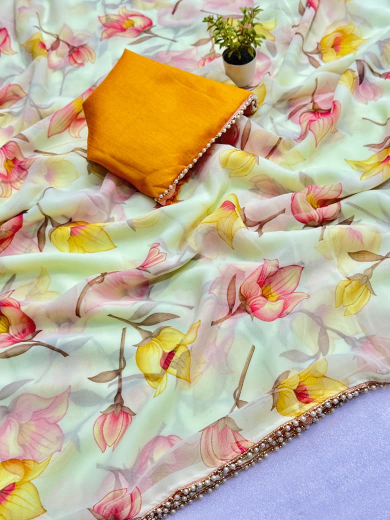 Chiffon Digital Print Saree – Soft, Weightless & Premium Quality