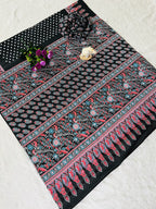 Super Hit Semi Gajji Silk Saree – Original Japan Satin Silk with Ajrakh Print Border & Rich Pallu