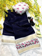 Soft Marsh Melon Saree – Self Jacquard Design with Contrast Zari Hamsa Borders.