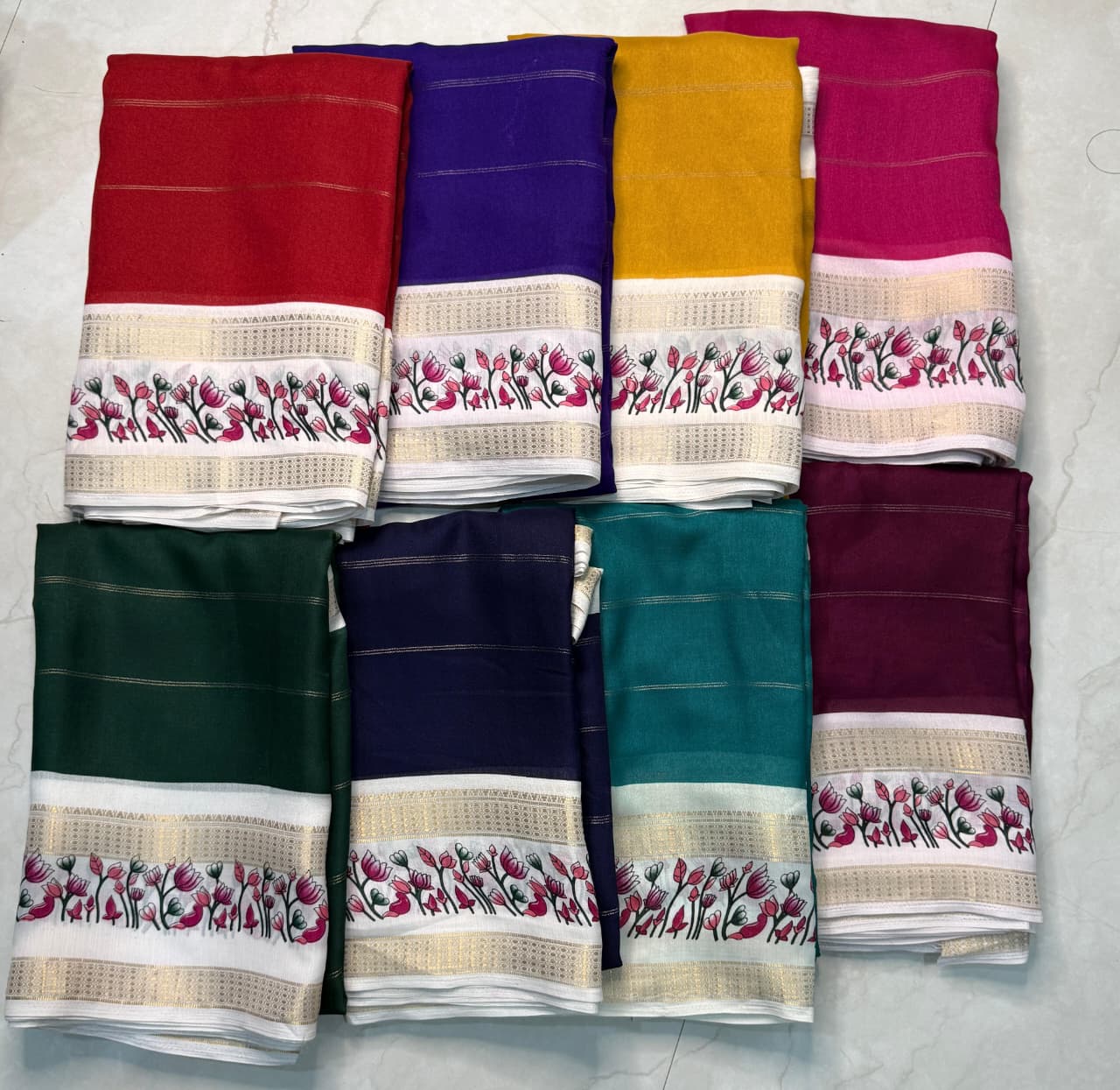 Soft Marsh Melon Saree – Self Jacquard Design with Contrast Zari Hamsa Borders.