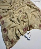 Chiffon Saree – Floral Embroidery & Cutwork Border.